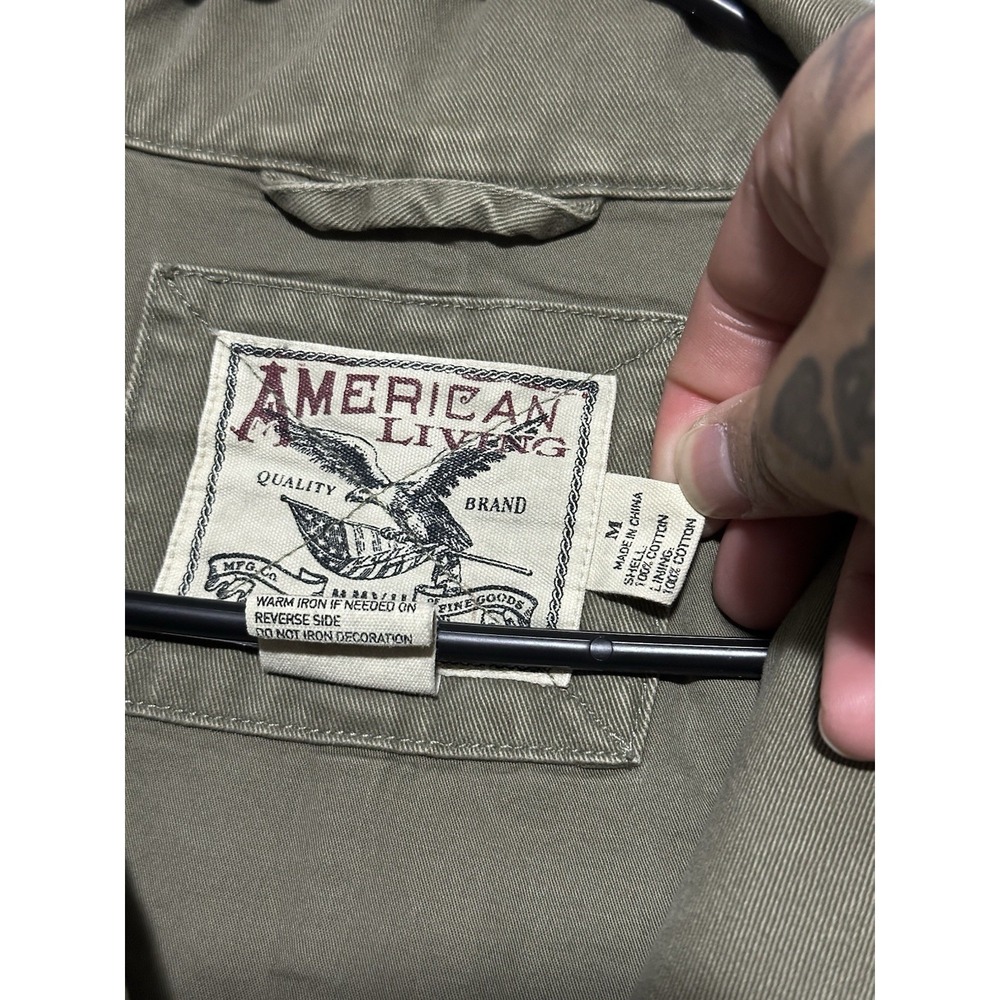 American Living Utility Military Scout Jacket Mens Size M Army Green Outdoors - Picture 2 of 10